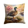 American Black Duck Throw Pillow Machine Washable, Indoor Outdoor Decorative Pillow for Couch, Bed or Patio, 14Hx14W
