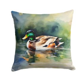 Mallard Throw Pillow Machine Washable, Indoor Outdoor Decorative Pillow for Couch, Bed or Patio, 14Hx14W (Default: Default)