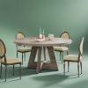 120 Cm round Dining Table for 4 People Country House Style with Wooden Tabletop And Legs Traditional Farmhouse Dining Table