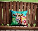 NEW Hippie Animal Cow Throw Pillow Machine Washable, Indoor Outdoor Decorative Pillow for Couch, Bed or Patio, 14Hx14W