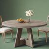 120 Cm round Dining Table for 4 People Country House Style with Wooden Tabletop And Legs Traditional Farmhouse Dining Table