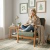 Accent Chair Corduroy Upholstered Lounge Chair with Lumbar Pillow