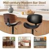 A set of 2 rotating bar stools with adjustable height, PU leather decorative chairs, backrests and footstools, and anti-slip rubber bases