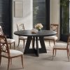 120 Cm round Dining Table for 4 People Country House Style with Wooden Tabletop And Legs Traditional Farmhouse Dining Table