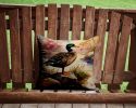 American Black Duck Throw Pillow Machine Washable, Indoor Outdoor Decorative Pillow for Couch, Bed or Patio, 14Hx14W