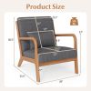 Accent Chair Corduroy Upholstered Lounge Chair with Lumbar Pillow