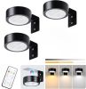 9-Pack Black Picture Lights for Wall,Battery Operated with Remote and Timer,,3 Color Temperatures & Dimmable