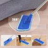 17.5" Professional Microfiber Floor Cleaning Mop, Flat Mop with Stainless Steel Handle, 2 Reusable Washable Pads, Wet and Dust Mopping for Hardwood