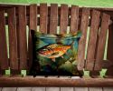 Brown Trout Throw Pillow Machine Washable, Indoor Outdoor Decorative Pillow for Couch, Bed or Patio, 14Hx14W