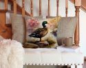 American Black Duck Throw Pillow Machine Washable, Indoor Outdoor Decorative Pillow for Couch, Bed or Patio, 14Hx14W