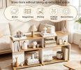 Modern 3-Tier S-Shaped Bookshelf with Adjustable Feet for Living Room Bedroom Hallway Organizer Bookcase