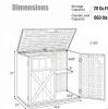 Horizontal Resin Storage Shed 20 Cu.Ft with Adjustable Shelf Outdoor Garden Equipment Organizer