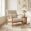 Accent Chair Corduroy Upholstered Lounge Chair with Lumbar Pillow
