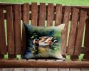 Mallard Throw Pillow Machine Washable, Indoor Outdoor Decorative Pillow for Couch, Bed or Patio, 14Hx14W