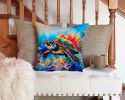 Loggerhead Sea Turtle Throw Pillow Machine Washable, Indoor Outdoor Decorative Pillow for Couch, Bed or Patio, 14Hx14W
